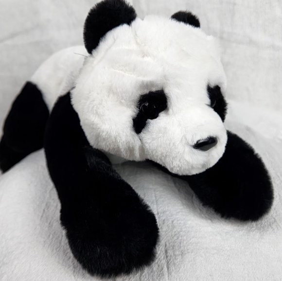 FAO Schwarz Panda Plush Stuffed Animal 2020 Soft Black White Bear Toy 14" - Picture 1 of 7